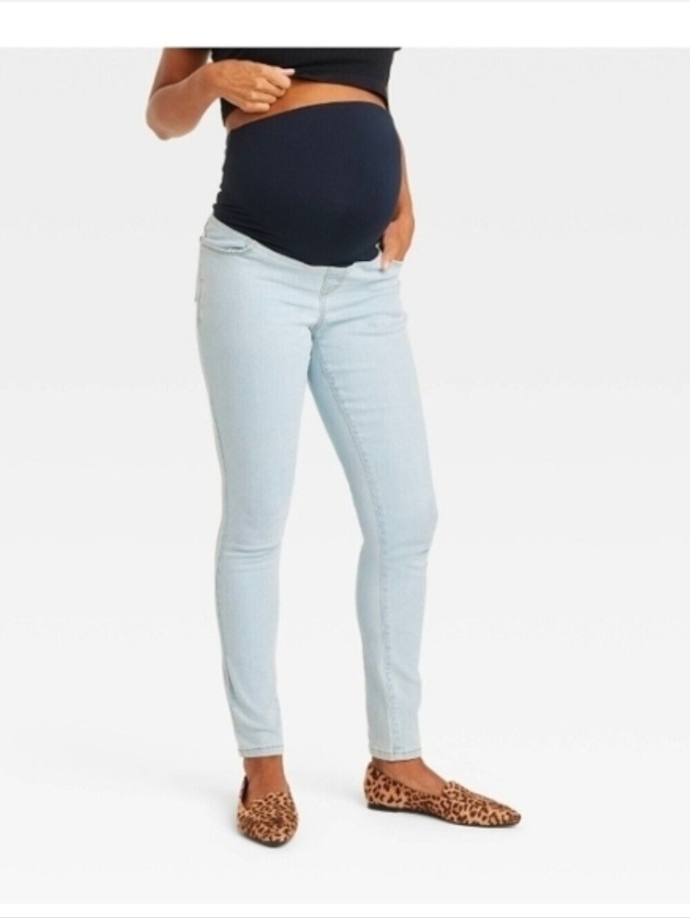 Isabel Maternity By Ingrid Women's Over Belly Active   Skinny Jeans SIZE 12
